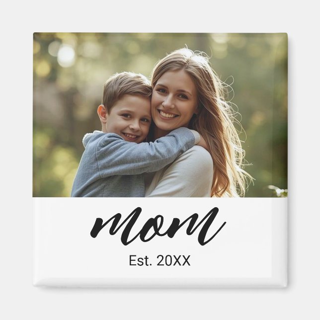 Mum Established Photo Gift Magnet (Front)