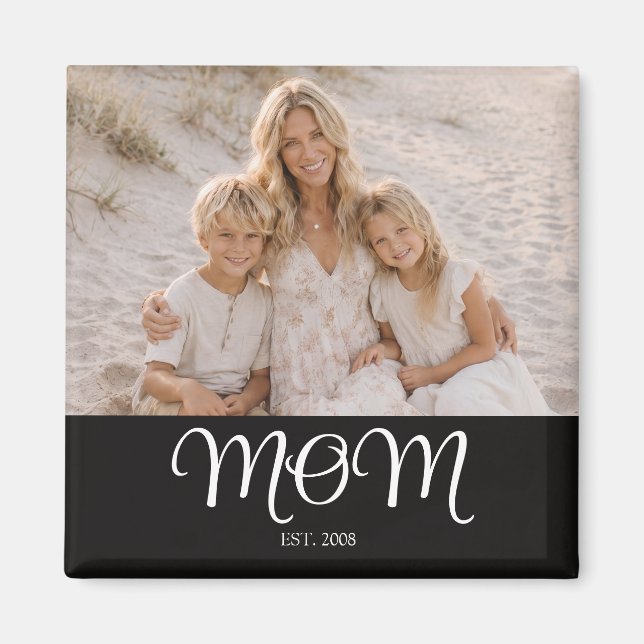 Mum Established Photo Gift Magnet (Front)