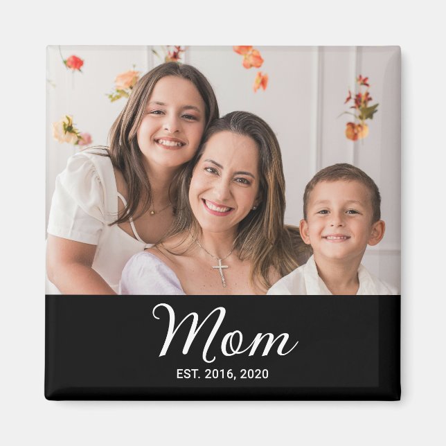 Mum Established Photo Gift Magnet (Front)