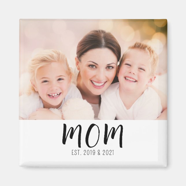 Mum Established Photo Gift Magnet (Front)