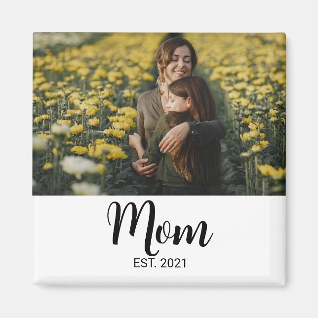 Mum Established Photo Gift Magnet (Front)