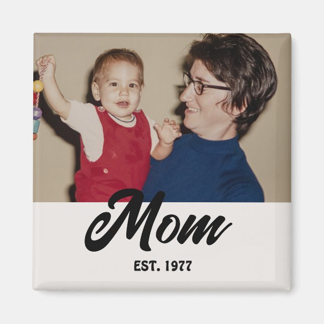 Mum Established Photo Gift Magnet (Front)