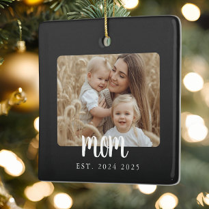 Mum Established Photo Gift Magnet Ceramic Ornament