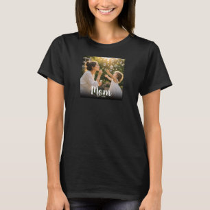 Mum Established Photo Keepsake Modern Typography T-Shirt