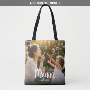 Mum Established Photo Memory Design Tote Bag
