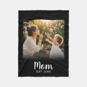 Mum Established Photo Memory Gift Fleece Blanket