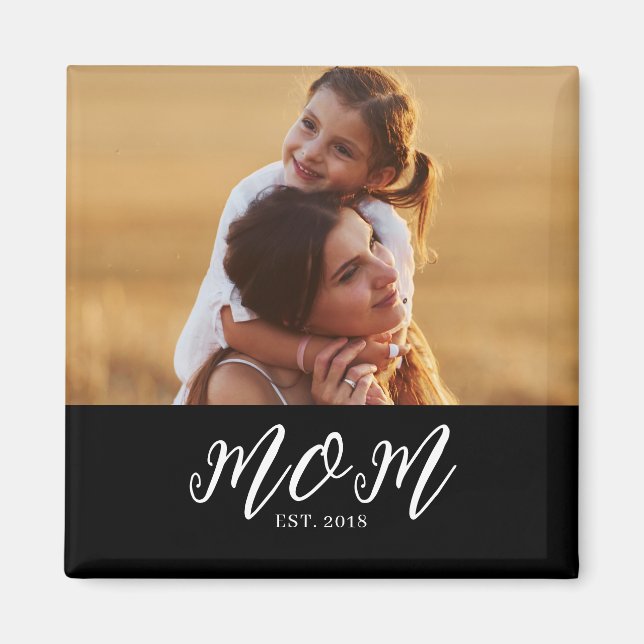 Mum Established Photo Mother's Day Magnet (Front)