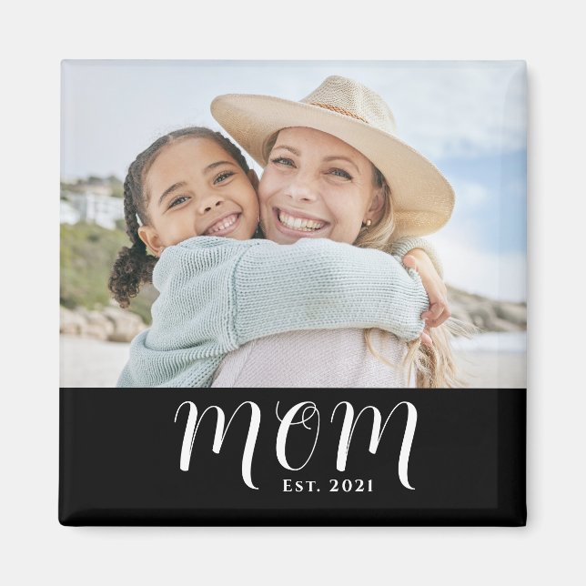 Mum Established Photo Mother's Day Magnet (Front)