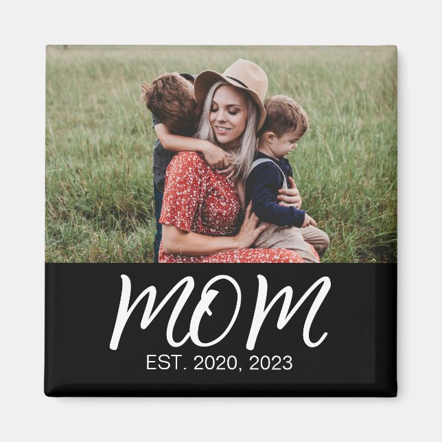 Mum Established Photo Mother's Day Magnet (Front)