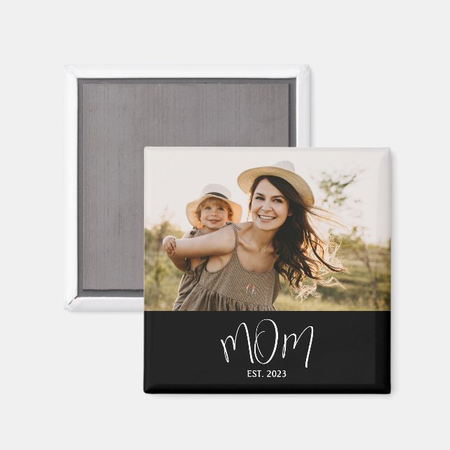 Mum Established Photo Mother's Day Magnet (Front/Back)