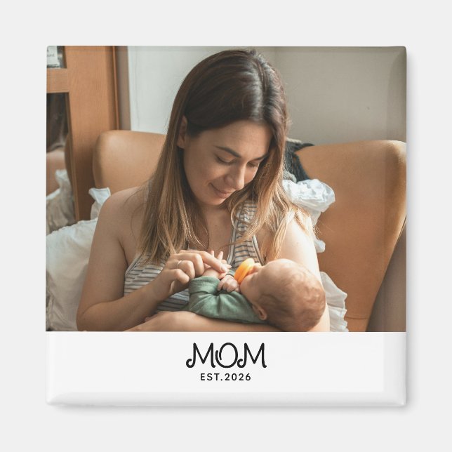 Mum Established Photo Mother's Day Magnet (Front)