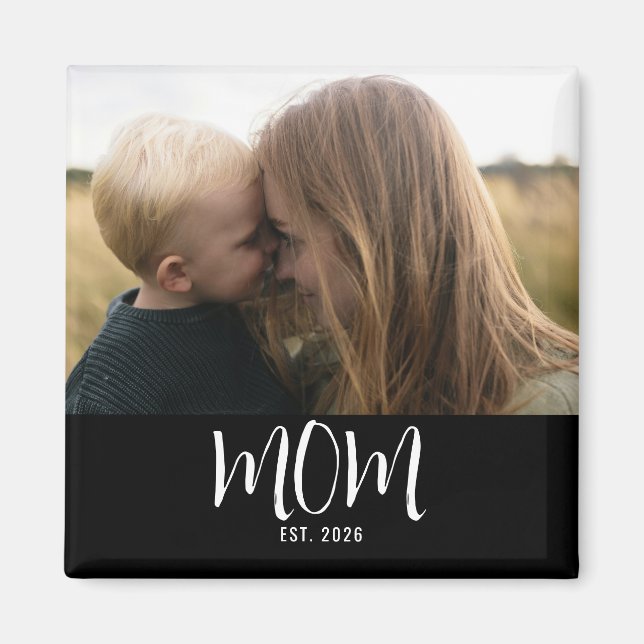 Mum Established Photo Mother's Day Magnet (Front)