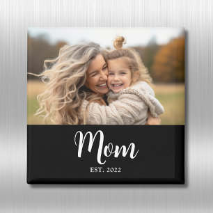 Mum Established Photo Script Mother's Day Gift Magnet