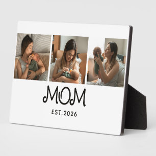 Mum Established Script 3 Photo Plaque