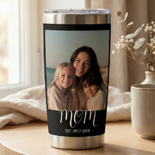 Mum Established Script Black 2 Photo Insulated Tumbler
