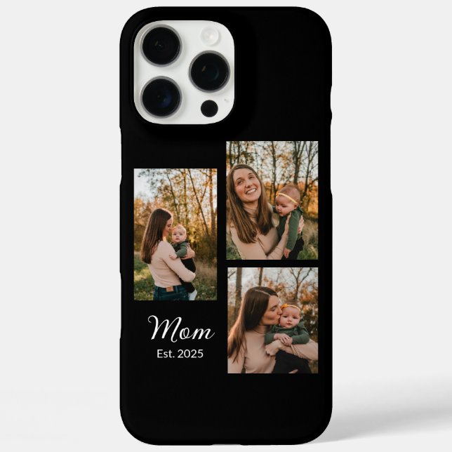 Mum Established Script Black 3 Photo Case-Mate iPhone Case (Back)