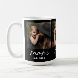 Mum Established Script Black 3 Photo Coffee Mug