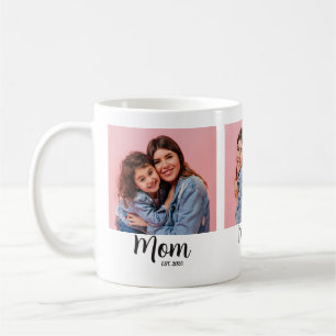 Mum Established Script Black 3 Photo Coffee Mug