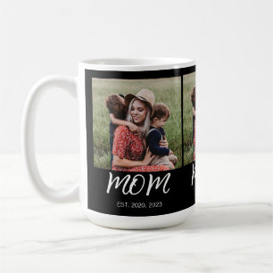 Mum Established Script Black 3 Photo Coffee Mug