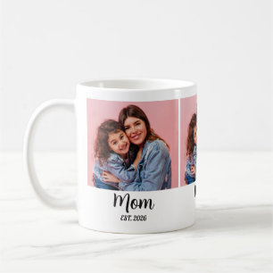 Mum Established Script Black 3 Photo Coffee Mug