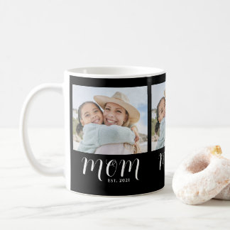 Mum Established Script Black 3 Photo Coffee Mug