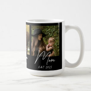 Mum Established Script Black 3 Photo Coffee Mug