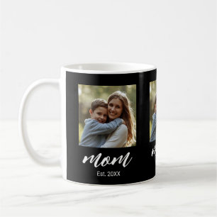 Mum Established Script Black 3 Photo Coffee Mug