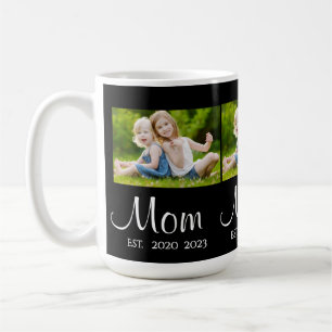 Mum Established Script Black 3 Photo Coffee Mug