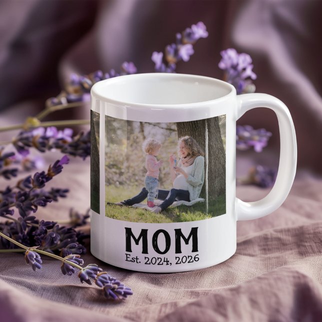 Mum Established Script Black 3 Photo Coffee Mug (Creator Uploaded)