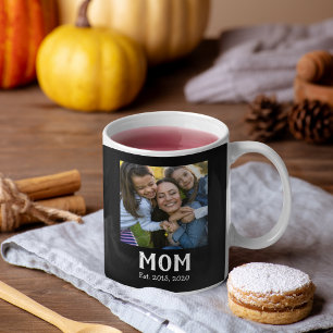 Mum Established Script Black 3 Photo Coffee Mug