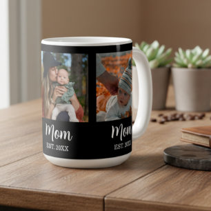 Mum Established Script Black 3 Photo Coffee Mug