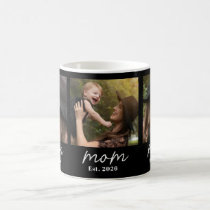 Mum Established Script Black 3 Photo Coffee Mug