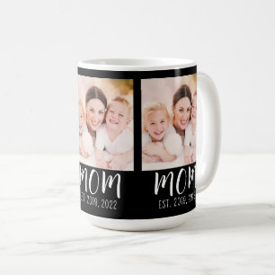 Mum Established Script Black 3 Photo Coffee Mug