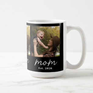 Mum Established Script Black 3 Photo Coffee Mug
