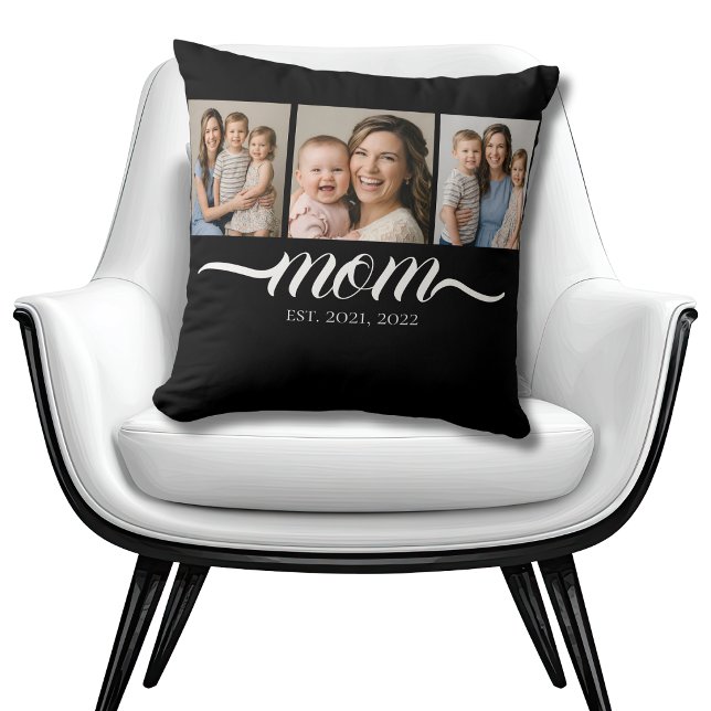 Mum Established Script Black 3 Photo  Cushion (Creator Uploaded)