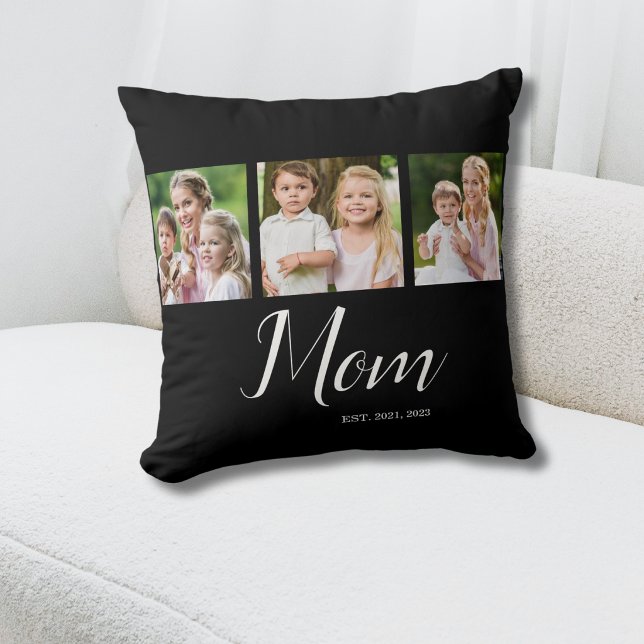Mum Established Script Black 3 Photo  Cushion (Creator Uploaded)