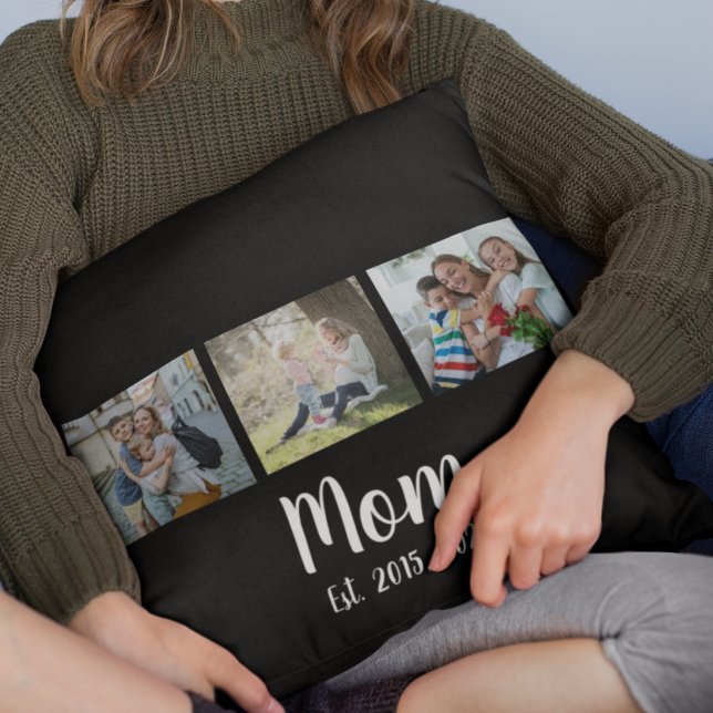 Mum Established Script Black 3 Photo Cushion (Creator Uploaded)
