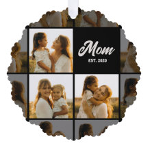 Mum Established Script Black 3 Photo Grid
