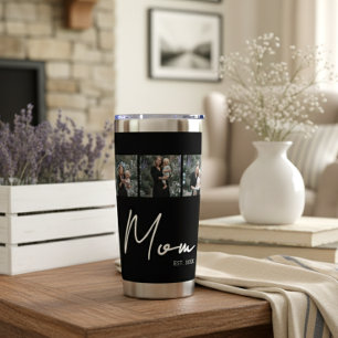 Mum Established Script Black 3 Photo Insulated Tumbler