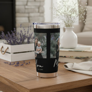 Mum Established Script Black 3 Photo Insulated Tumbler