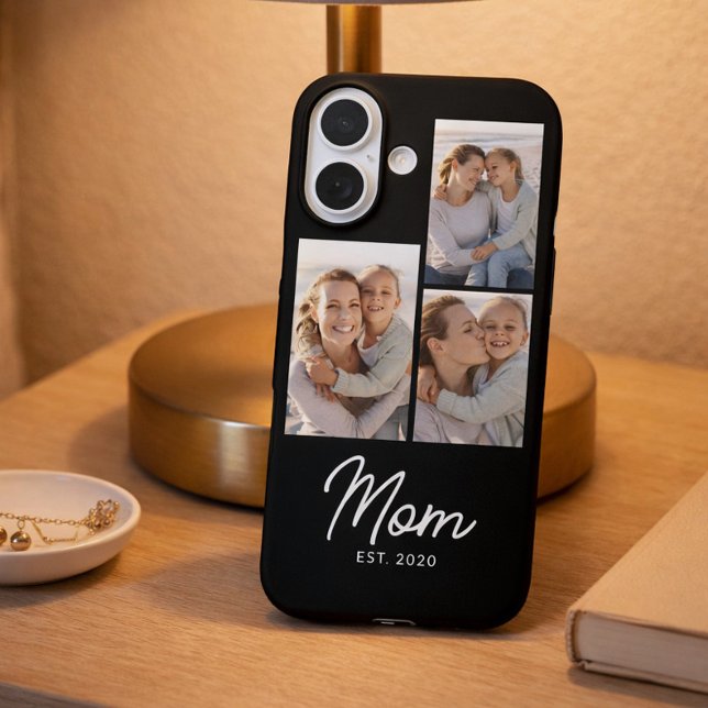 Mum Established Script Black 3 Photo iPhone 16 Case (Creator Uploaded)