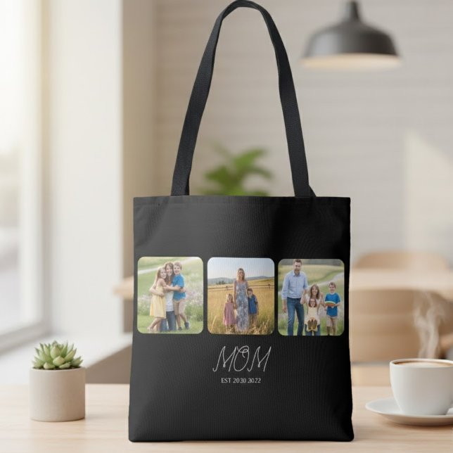 Mum Established Script Black  3 Photo  Tote Bag (Creator Uploaded)