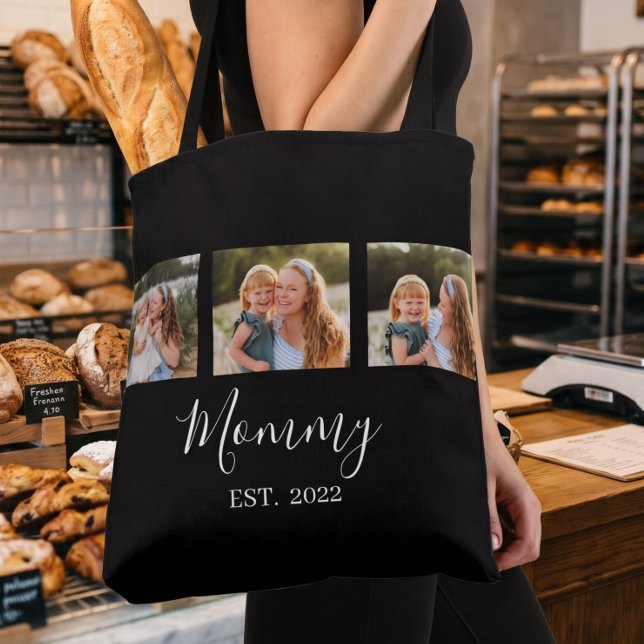 Mum Established Script Black 3 Photo Tote Bag (Creator Uploaded)