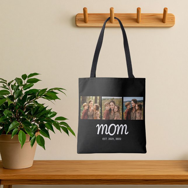 Mum Established Script Black 3 Photo Tote Bag (Creator Uploaded)