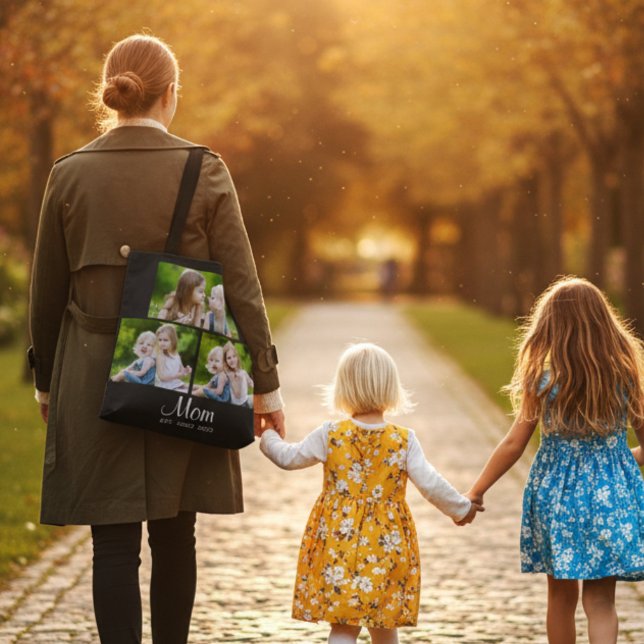 Mum Established Script Black 3 Photo Tote Bag (Creator Uploaded)