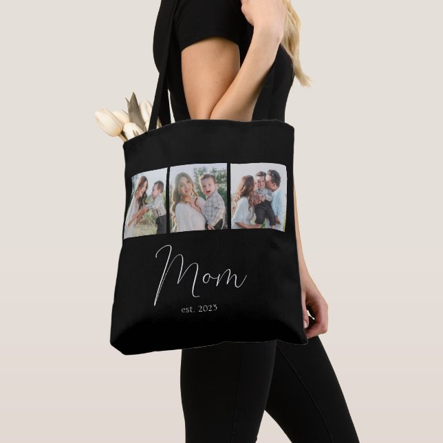 Mum Established Script Black 3 Photo  Tote Bag (Close Up)
