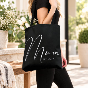Mum Established Script Black New Mum Tote Bag
