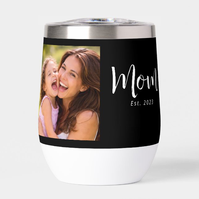 Mum Established Script Black Photo (Front)