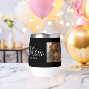 Mum Established Script Black Photo