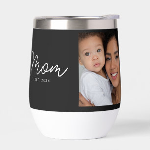 Mum Established Script Black Photo